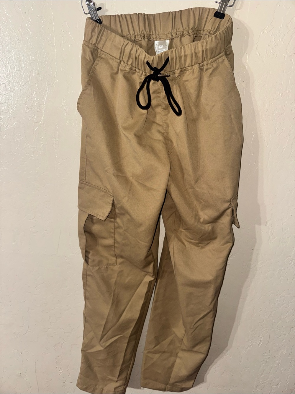 Men's Tan Cargo Drawstring Pants